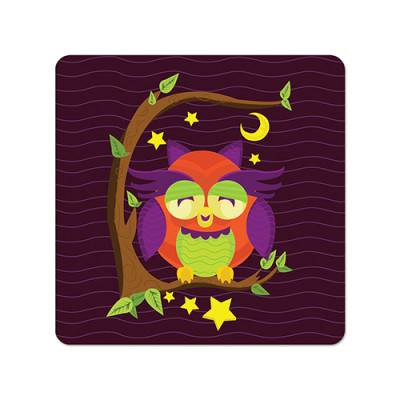 Fridge Magnet Square - Girly Owl